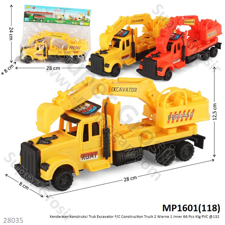 Truk Excavator Tronton 28 cm F/C Construction Truck 1 Inner 66 Pcs Ktg PVC @132