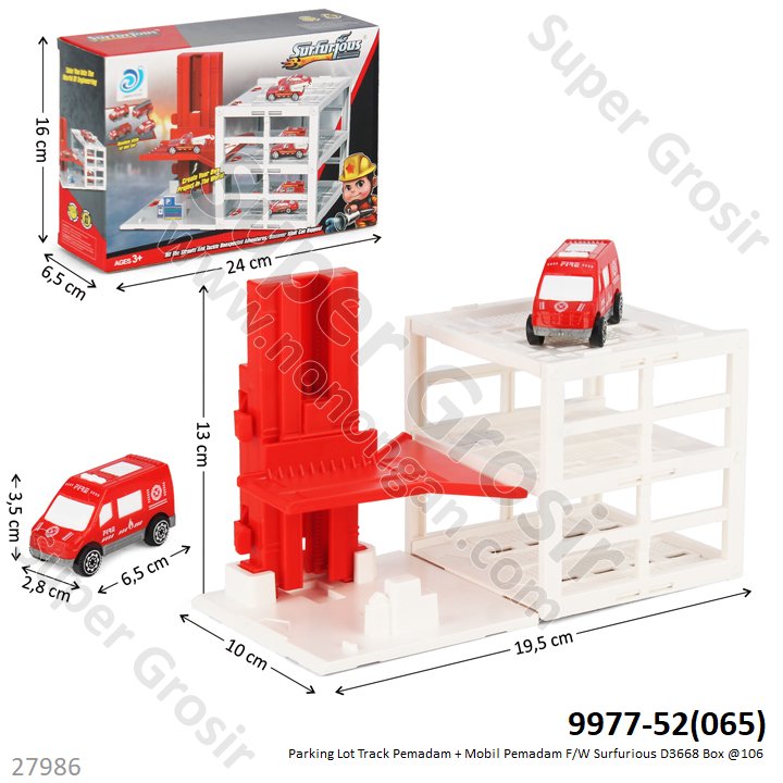 Parking Lot Track Damkar Set Mobil Damkar F/W Surfurious D3668 Box @106