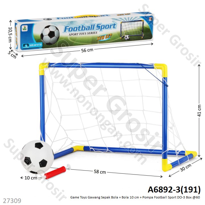 Gawang Sepak Bola Set Bola 10 cm + Pompa Football Sport DO-3 Box @60