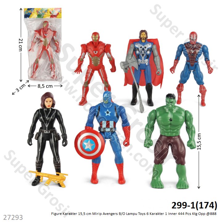 Action Figure Avengers 15,5 cm Toys 1 Inner 444 Pcs Ktg Opp @888