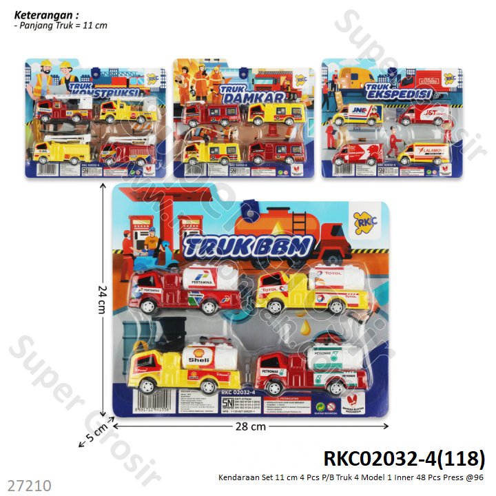 Truk 4 Pcs P/B 11 cm 4 Model 1 Inner 48 Pcs Press @96