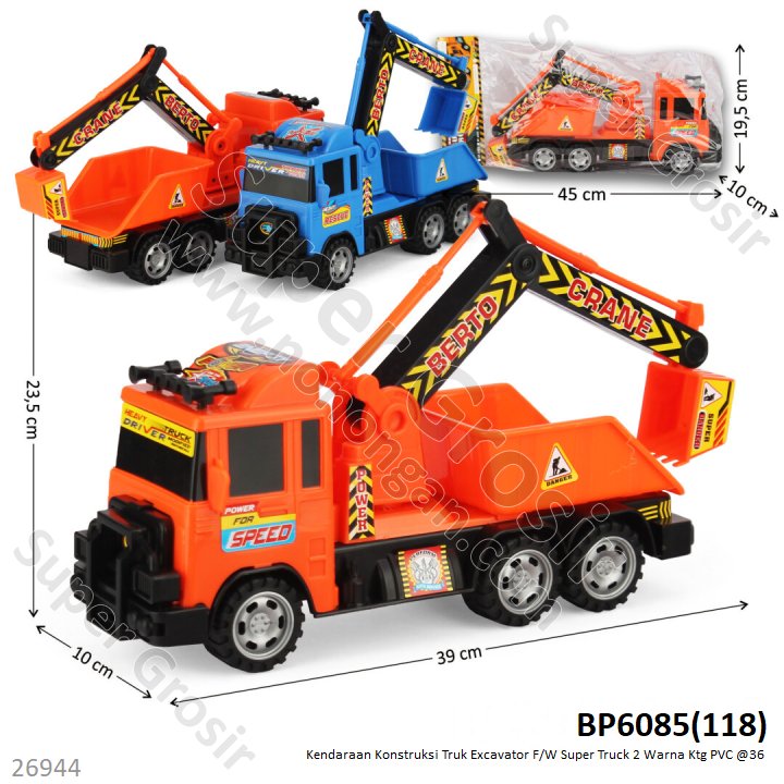 Truk Konstruksi Dobel Dump Excavator Tronton 39 cm F/W Super Truck Ktg PVC @36