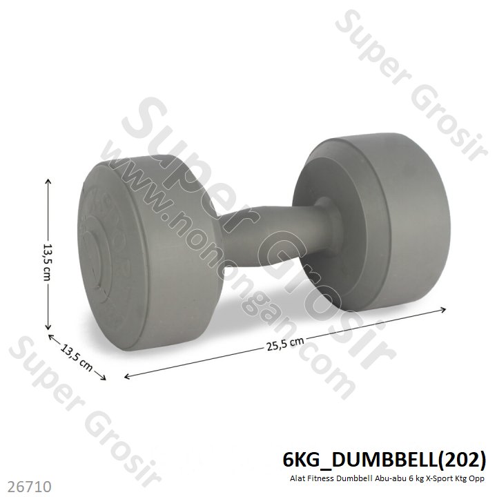 Dumbbell Abu-abu 6 kg X-Sport Ktg Opp @0