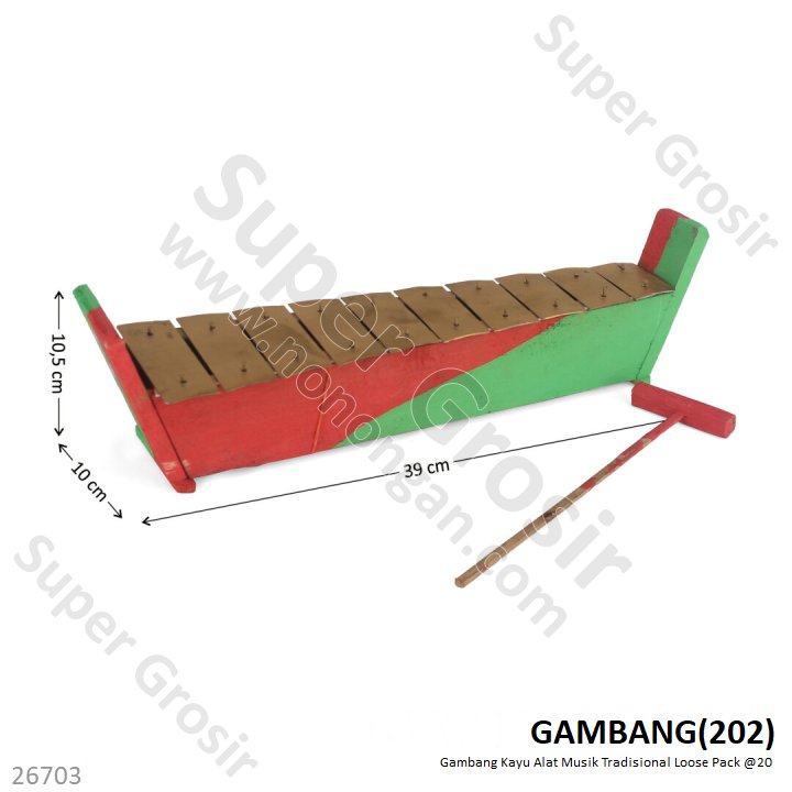 Gambang Kayu 39 cm Alat Musik Tradisional Loose Pack @20