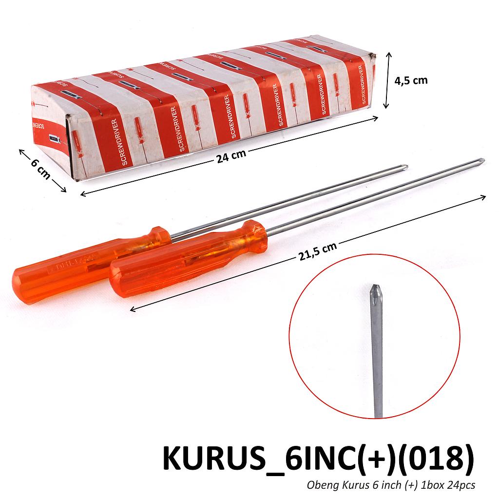 Obeng Kurus (+) 6 Inch Victory Screwdriver 1 Box 24 Pcs Loose Pack @480
