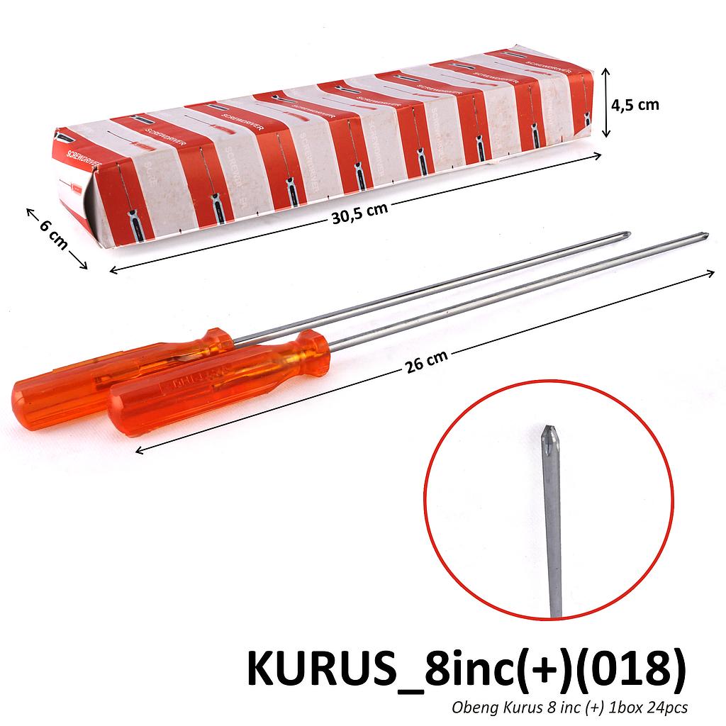 Obeng Kurus (+) 8 Inch Screwdriver 1 Box 24 Pcs Loose Pack @600