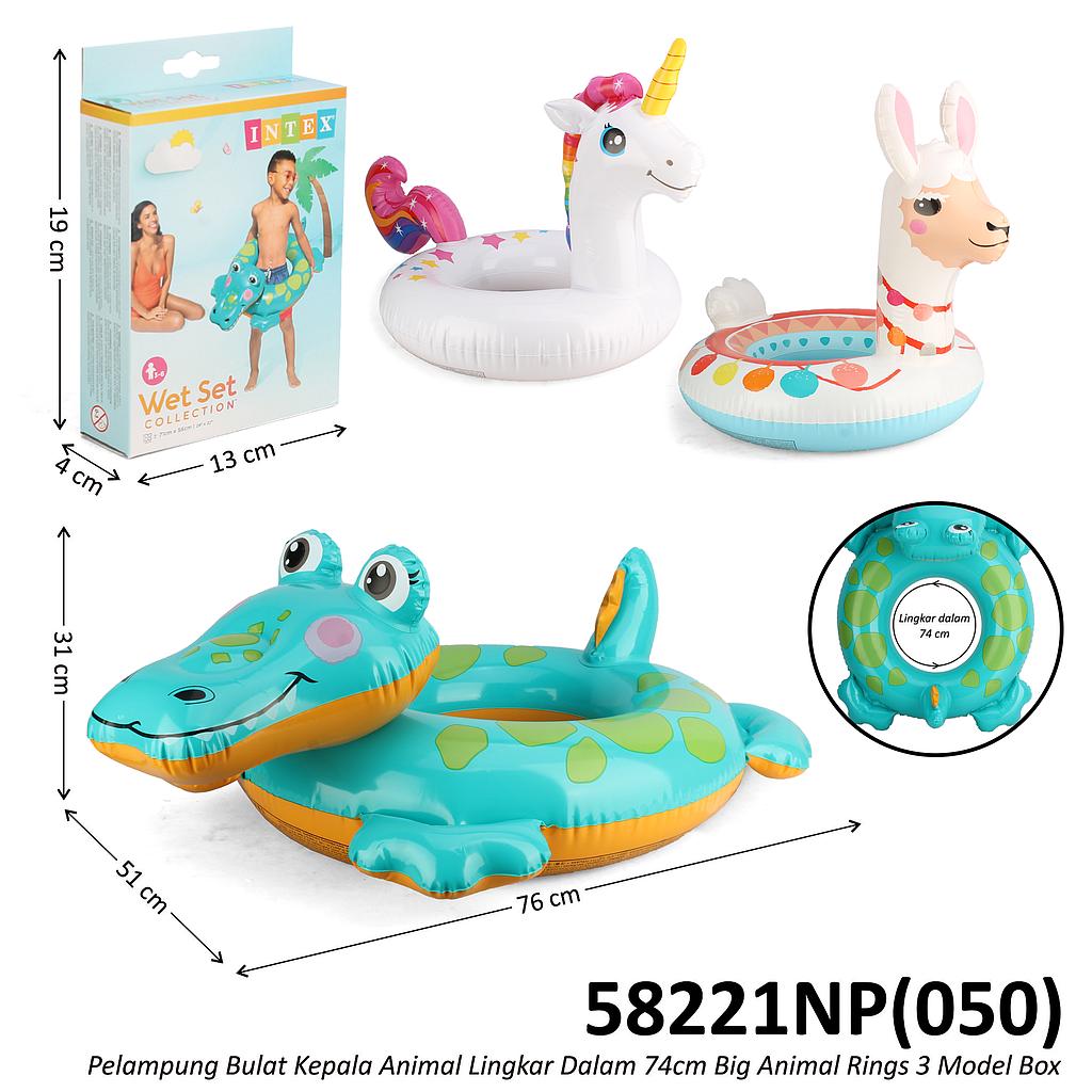 Pelampung Boat Kepala Hewan Intex LD 74 cm Big Animal Rings Box @36