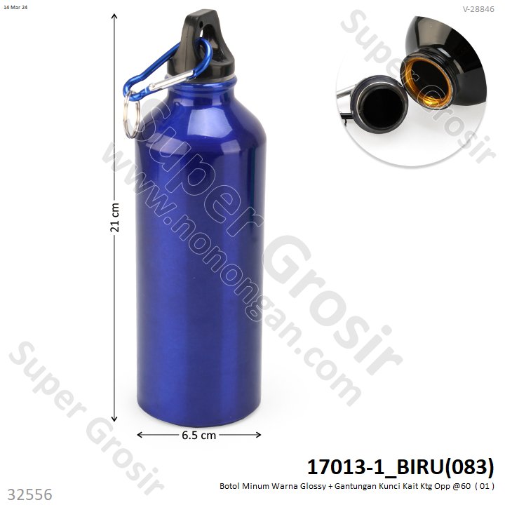 Botol Minum Sepeda Aluminium Warna Glossy + Gantungan Kunci Kait Ktg Opp @60