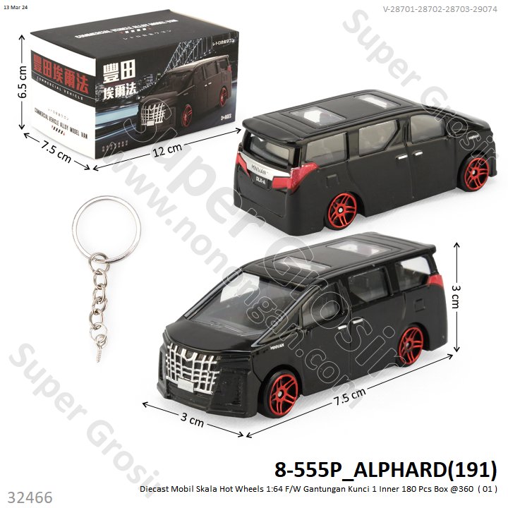 Diecast Mobil Skala Hot Wheels 1:64 2 in 1 Gantungan Kunci F/W 1 Inner 180 Pcs Box @360