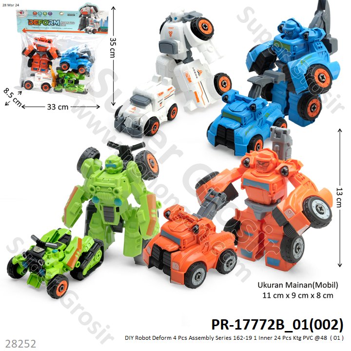 Robot Deform 4 Pcs DIY Assembly Series 162-19 1 Inner 24 Pcs Ktg PVC @48