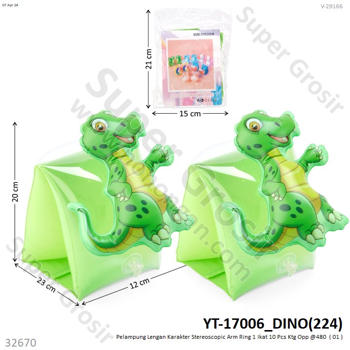Pelampung Lengan Anak Karakter Stereoscopic Arm Ring 1 Ikat 10 Pcs Ktg Opp @480