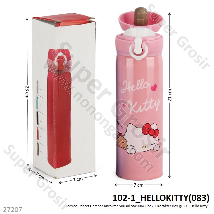 Termos Pencet Gambar Karakter 500 ml Vacuum Flask Box @50