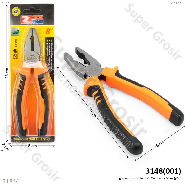 Tang Kombinasi 8 Inch Kotak ZZ One 1 Box 12 Pcs Press Mika @60