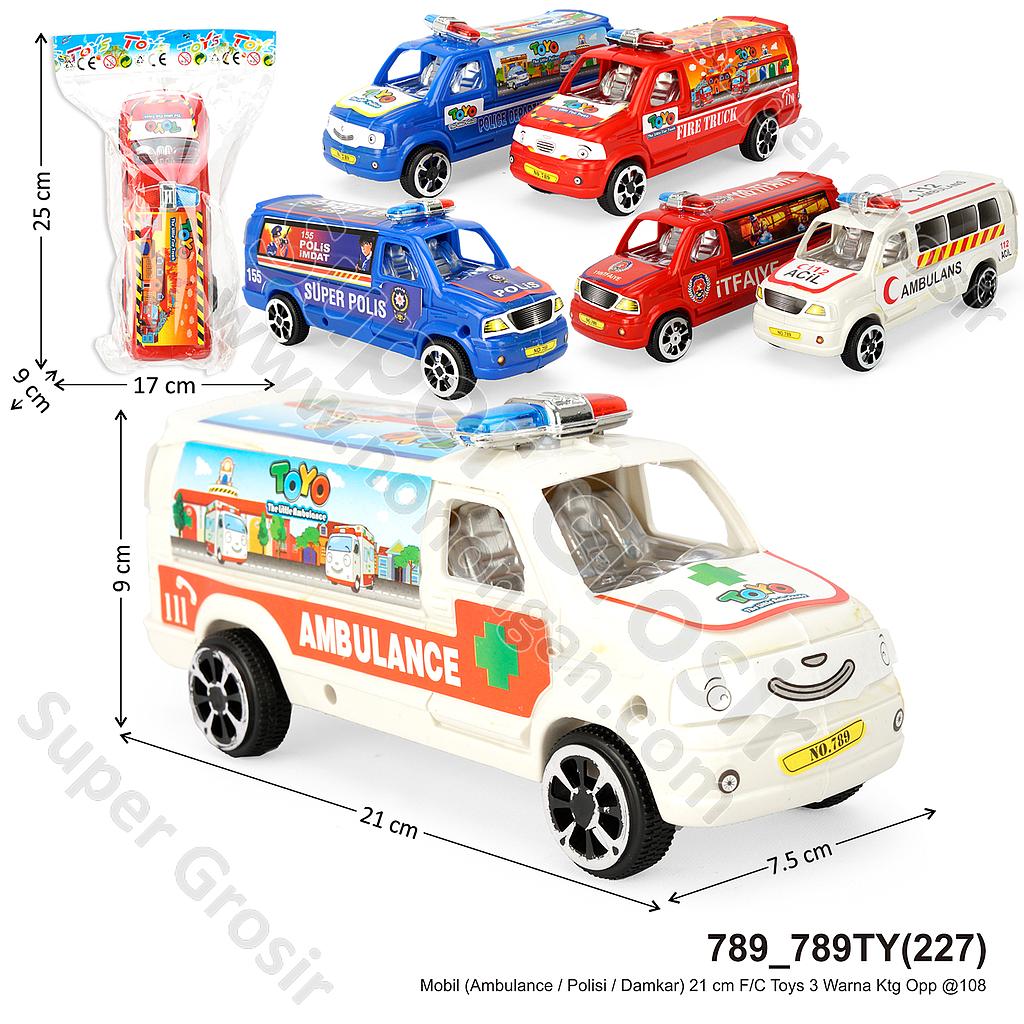 Mobil (Ambulance / Polisi / Damkar) F/C 21 cm Toys 3 Warna Ktg Opp @108