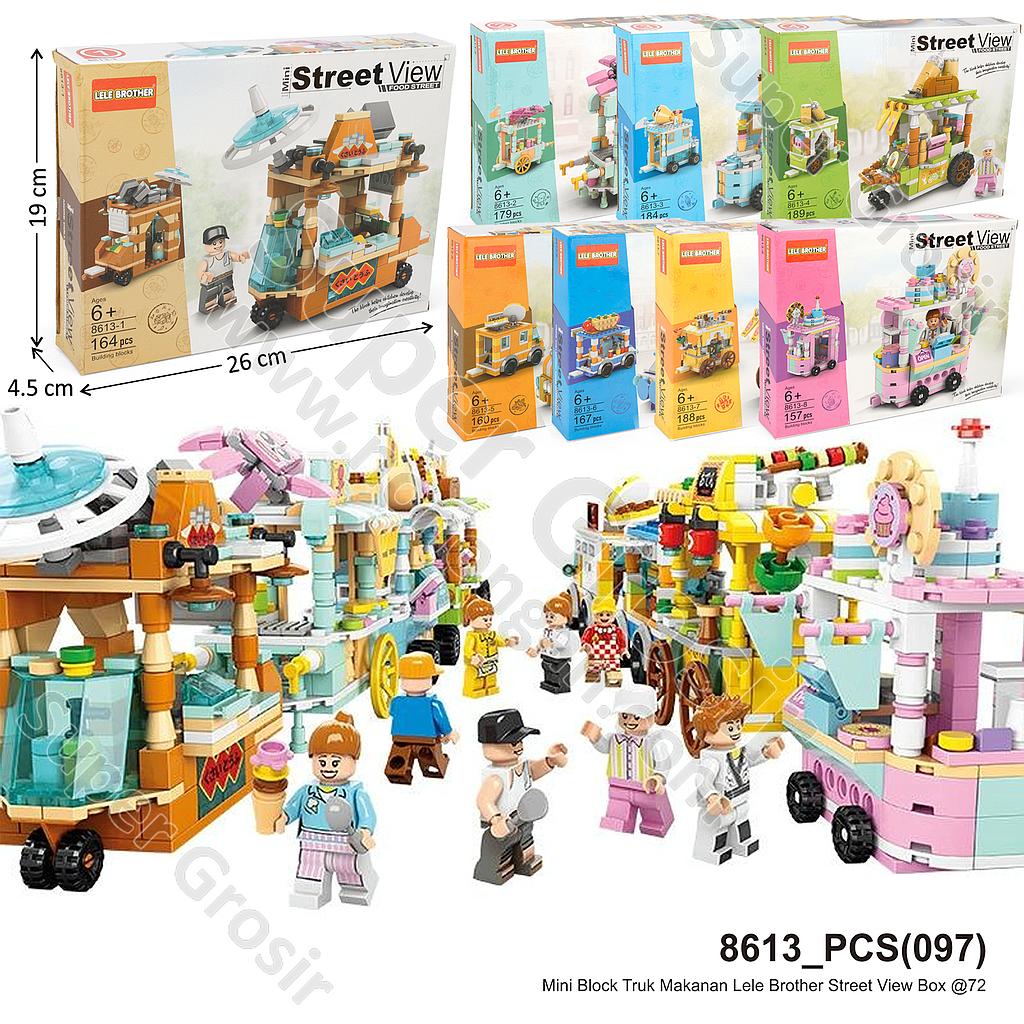 (ONLINE) Mini Block Gerobak Makanan Lele Brother Street View Box @1