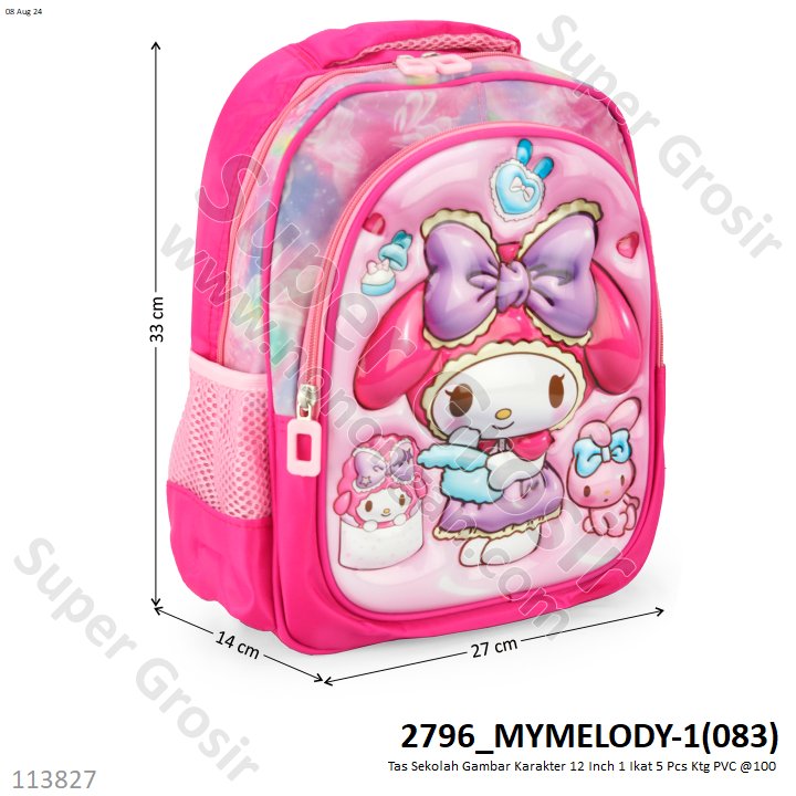 Tas Sekolah Gambar Karakter 12 Inch 1 Ikat 5 Pcs Ktg PVC @100 