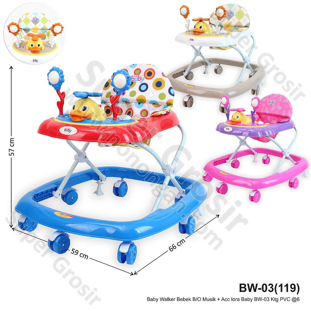 Baby Walker Bebek B/O Musik + Acc Iora Baby BW-03 Ktg PVC @6