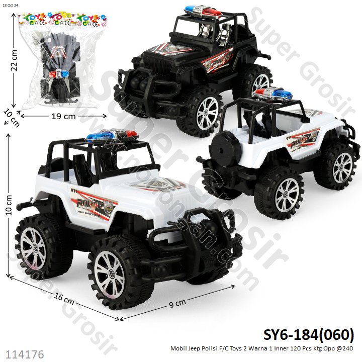 Mobil Jeep Polisi F/C Toys 2 Warna 1 Inner 120 Pcs Ktg Opp @240