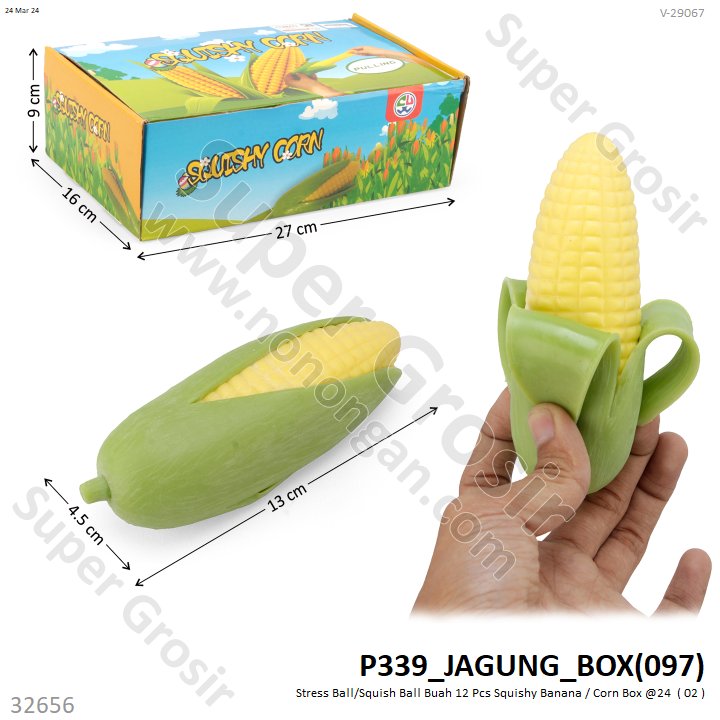 Squishy Buah Squishy Banana / Corn 1 Box 12 Pcs Ktg Opp @288