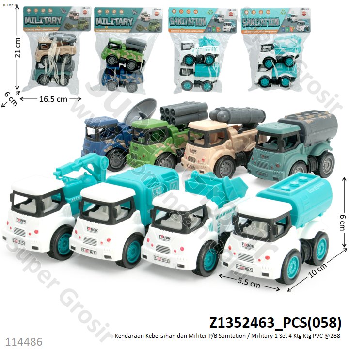 Kendaraan Set 2 Pcs P/B Sanitation / Military 1 Set 4 Ktg Ktg PVC @288