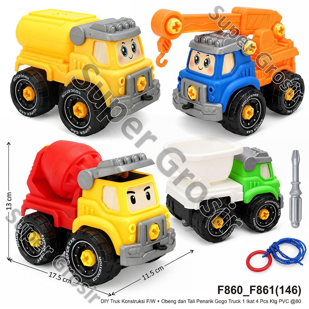 DIY Truk Konstruksi F/W + Obeng dan Tali Penarik Gogo Truck Ktg PVC @80