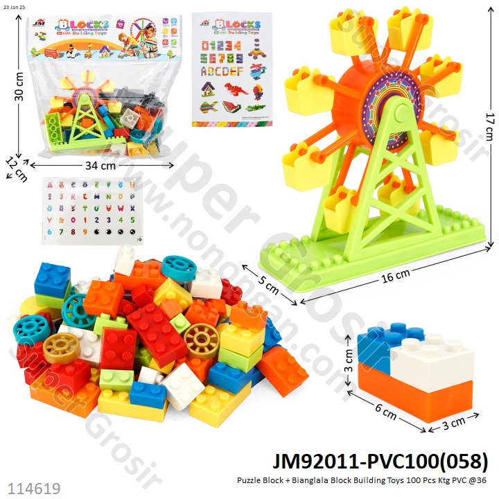 Puzzle Block + Bianglala Block Building Toys 100 Pcs Ktg PVC @36