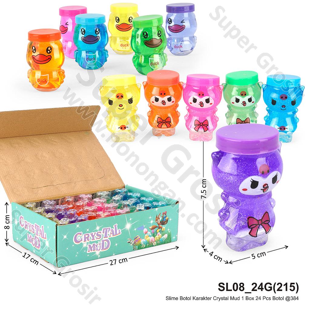 Slime Botol Karakter Crystal Mud 1 Box 24 Pcs Botol @384