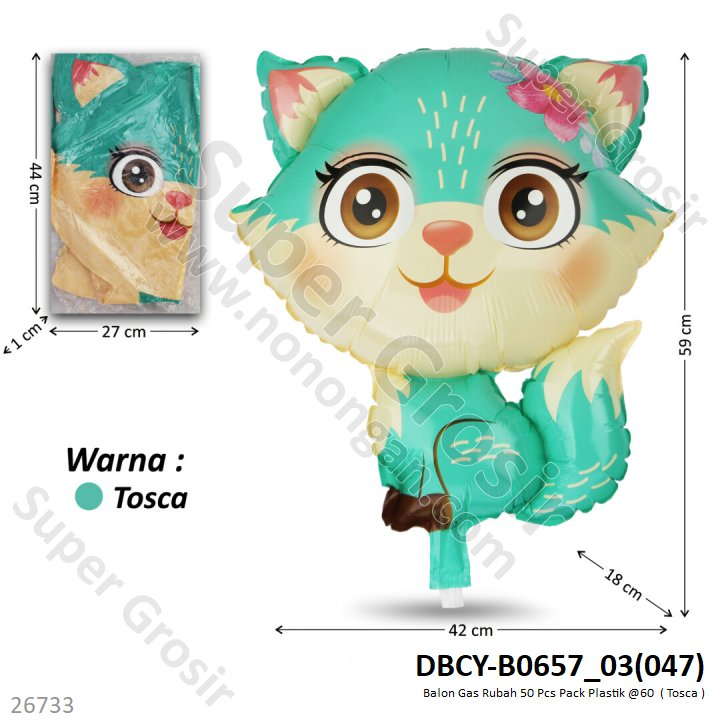 Balon Gas Rubah 50 Pcs Pack Plastik @60 
