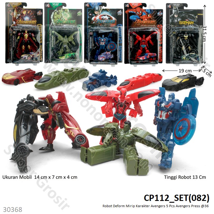 Robot Deform Avengers 1 Set 5 Pcs Press @180