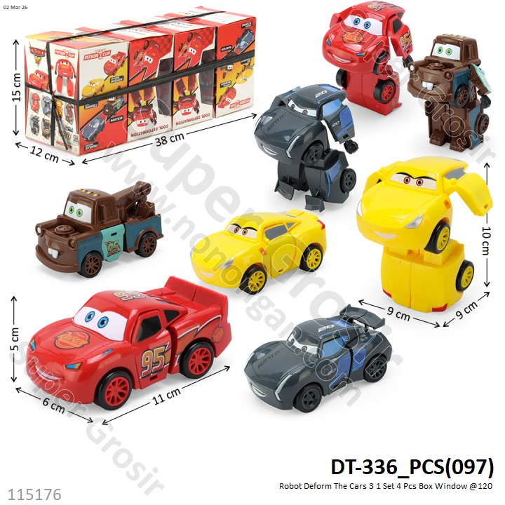 Robot Deform The Cars 3 1 Set 4 Pcs Box Window @120