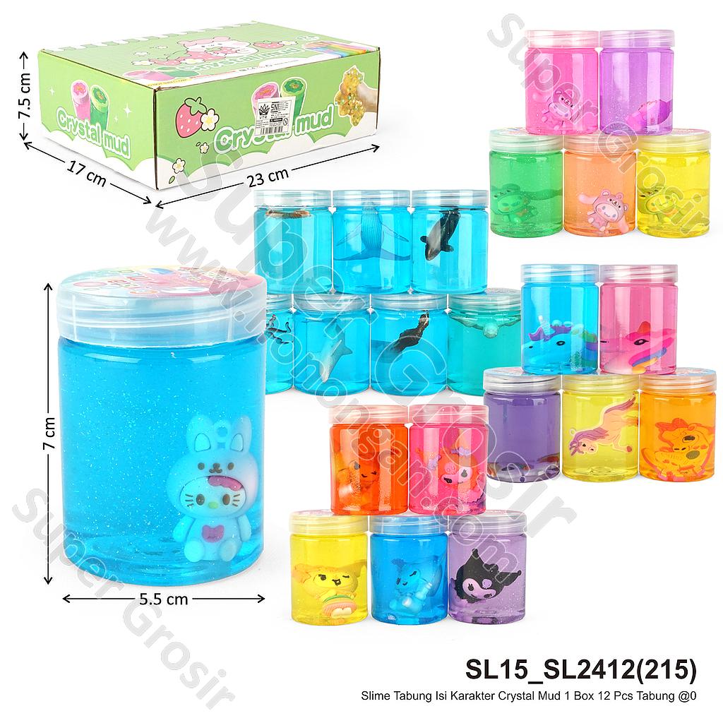 Slime Tabung Isi Karakter Crystal Mud 1 Box 12 Pcs Tabung @0