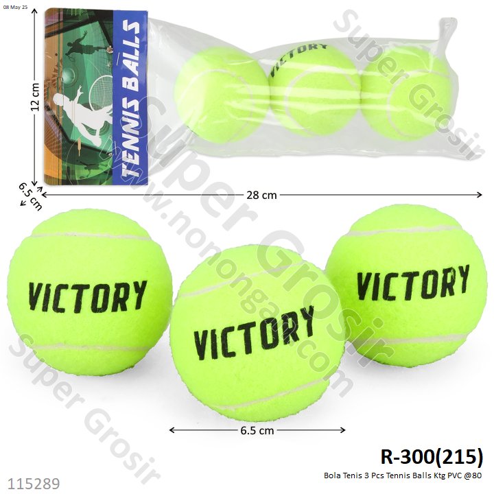 Bola Tenis 3 Pcs Tennis Balls R-300 Ktg PVC @80