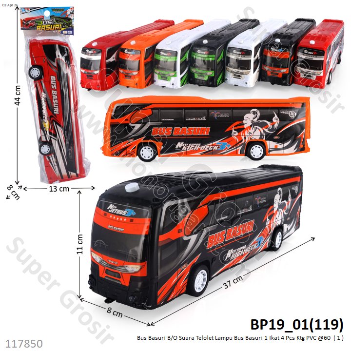 Bus Basuri B/O Suara Telolet Lampu Bus Basuri 1 Ikat 4 Pcs Ktg PVC @60