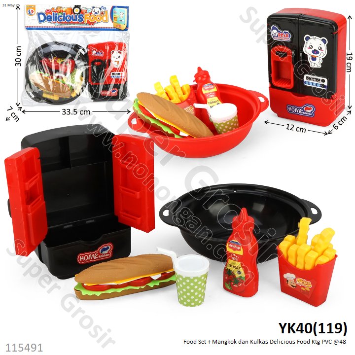 Food Set + Mangkok dan Kulkas Delicious Food Ktg PVC @48