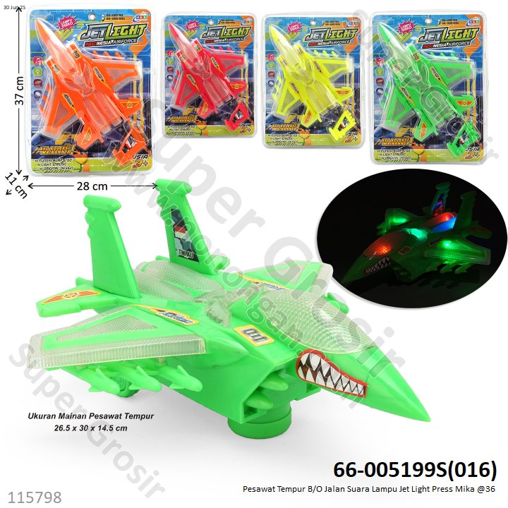 Pesawat Tempur B/O Jalan Suara Lampu Jet Light Press Mika @36