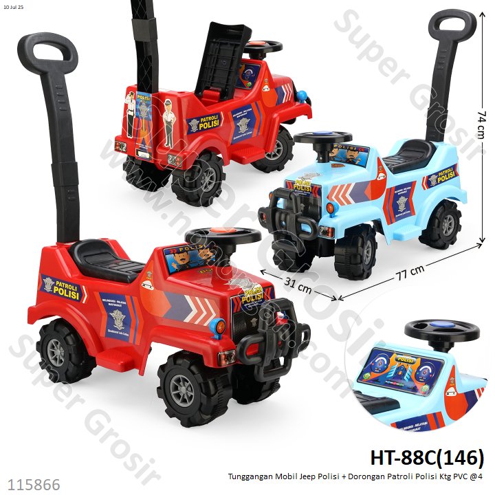 Tunggangan Mobil Jeep Polisi + Dorongan Patroli Polisi Ktg PVC @4