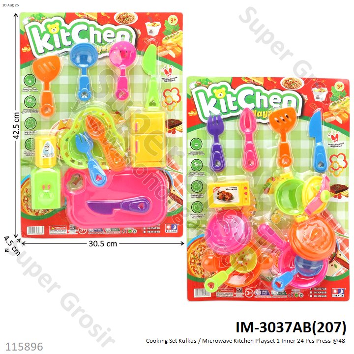 Cooking Set Kulkas / Microwave Kitchen Playset 1 Inner 24 Pcs Press @48
