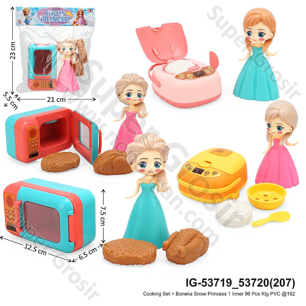 Cooking Set Boneka Magic Com / Microwave Snow Princess 1 Inner 96 Pcs Ktg PVC @192