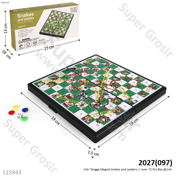 Ular Tangga Magnet Snakes and Ladders 1 Inner 72 Pcs Box @144