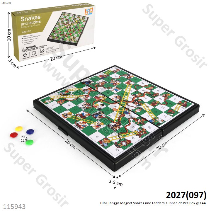 Ular Tangga Magnet Snakes and Ladders 1 Inner 72 Pcs Box @144