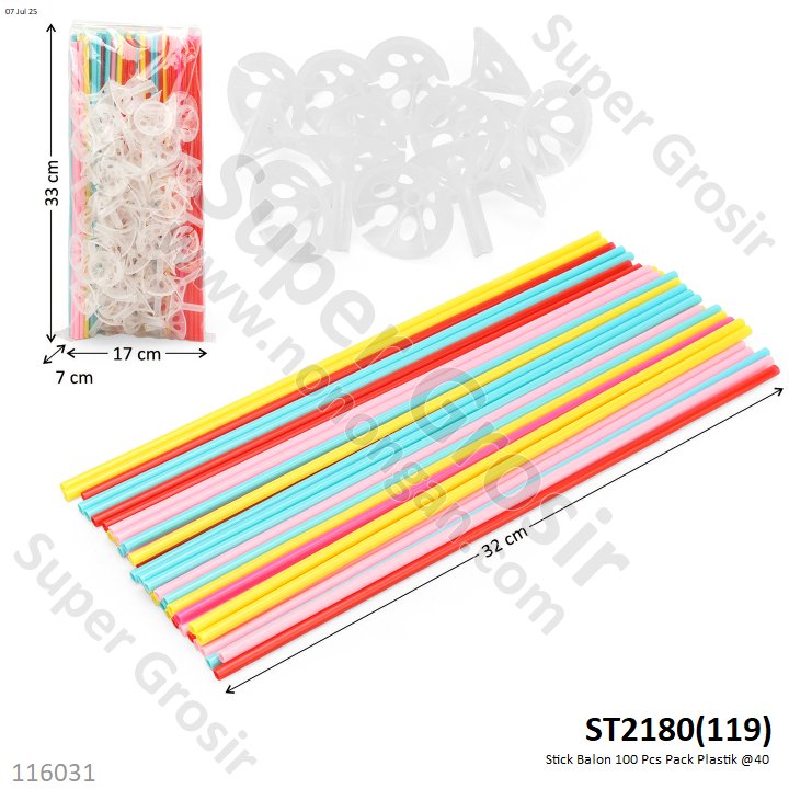 Stick Balon 100 Pcs Pack Plastik @40