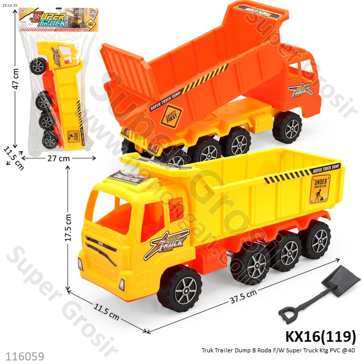 Truk Trailer Dump 8 Roda F/W Super Truck Ktg PVC @40
