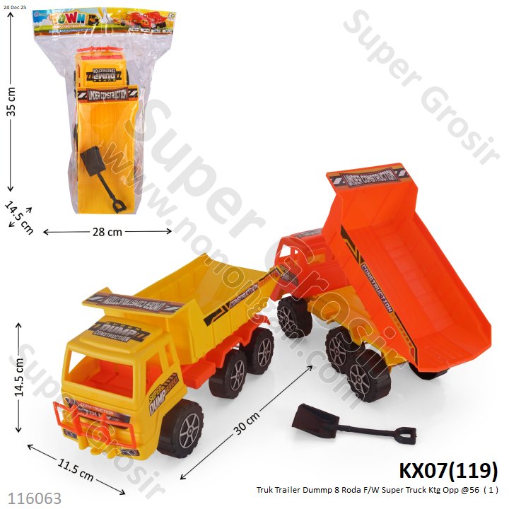 Truk Trailer Dummp 8 Roda F/W Super Truck Ktg Opp @56