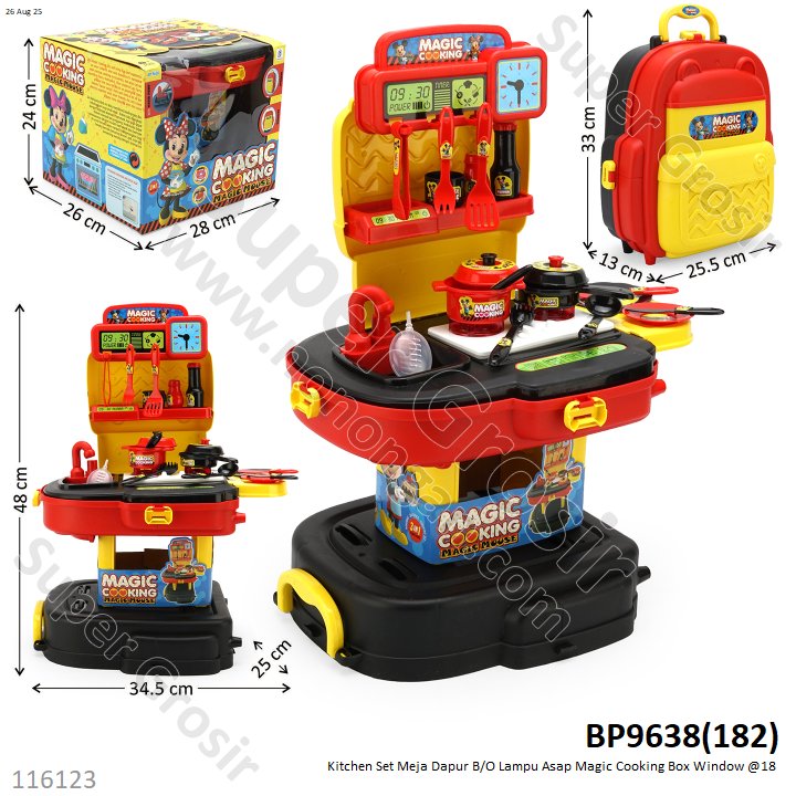 Kitchen Set Meja Dapur B/O Lampu Asap Magic Cooking Box Window @18
