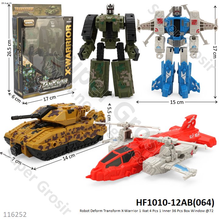 Robot Deform Transform X-Warrior 1 Ikat 4 Pcs 1 Inner 36 Pcs Box Window @72