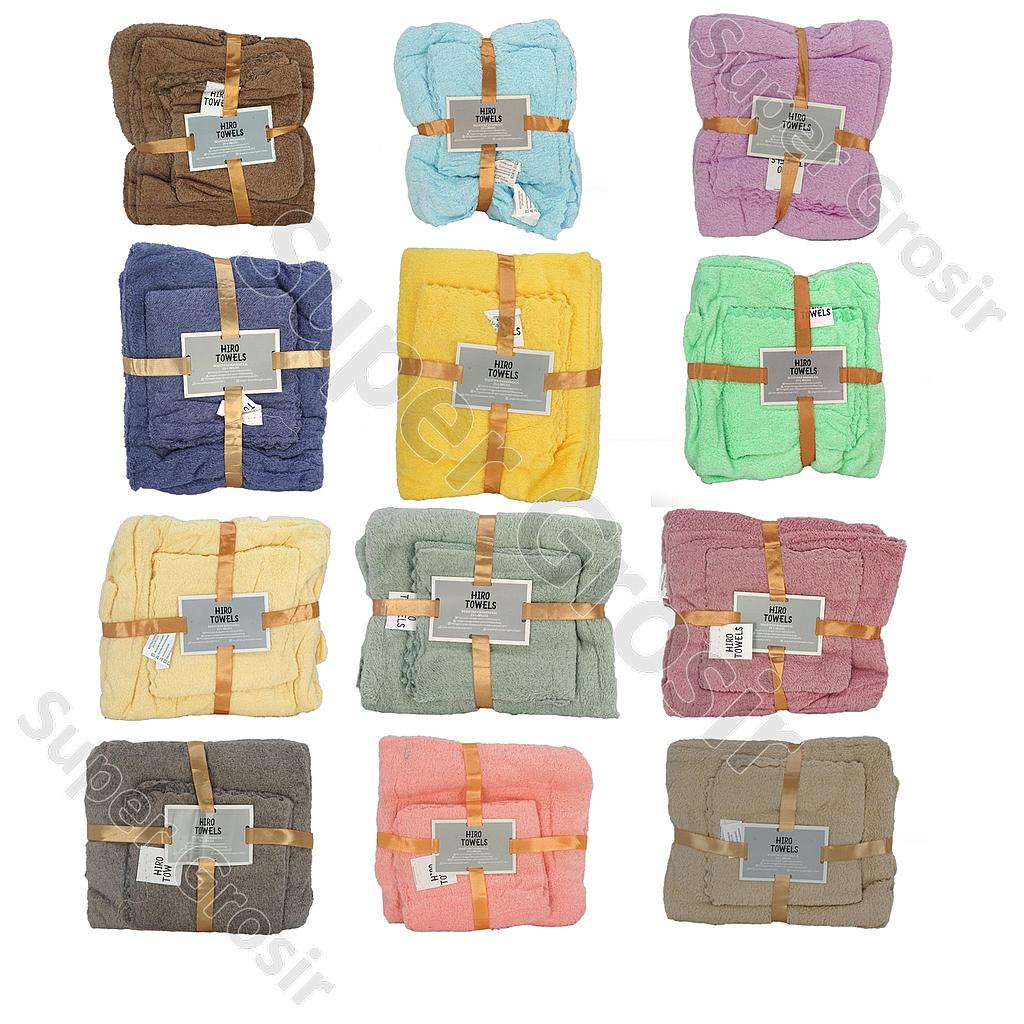 Handuk Polos 2 Pcs 60x30 cm dan 70x120 cm Hero Towel Jala @200