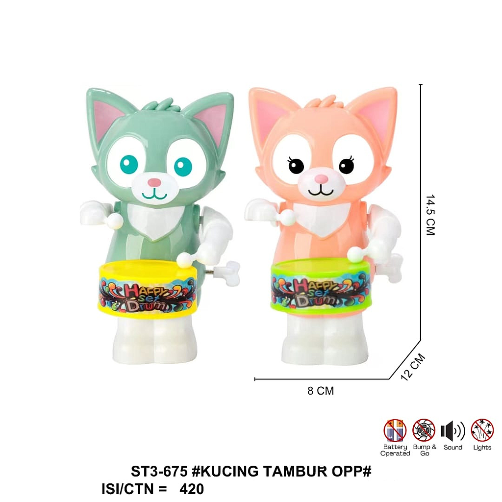 Mainan Tambur Karakter W/U Toys 1 Inner 210 Ktg Opp @420
