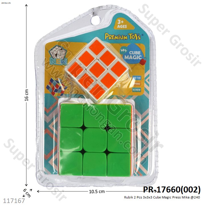 Rubik 2 Pcs 3x3x3 Cube Magic Press Mika @240