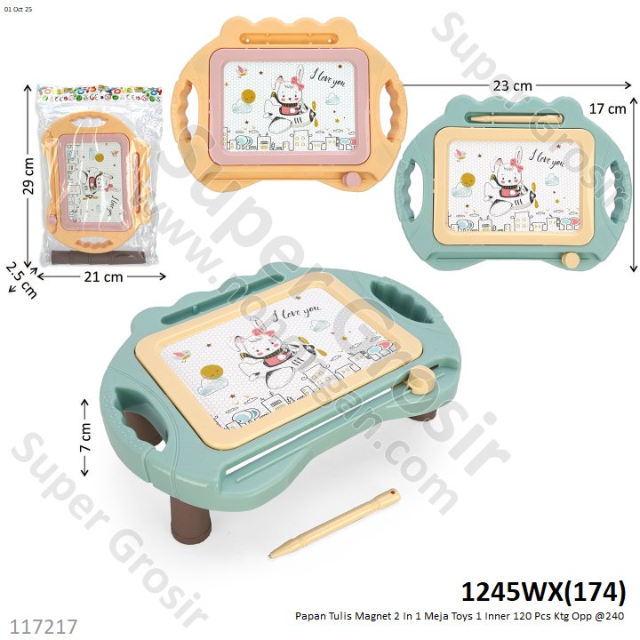 Papan Tulis Magnet 2 In 1 Meja Toys 1 Inner 120 Pcs Ktg Opp @240