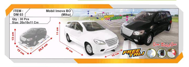 Mobil Kijang Innova F/C B/O Suara Telolet Lampu + Tali High-Tech Performance Box Mika @30